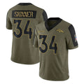 Tlead D.Broncos #34 JL Skinner Player Olive Salute To Service Limited Game Stitched Jerseys
