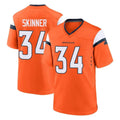 Tlead D.Broncos #34 JL Skinner Player Orange Home Game Stitched Jerseys