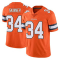 Tlead D.Broncos #34 JL Skinner Player Orange Vapor Untouchable Limited Home Game Stitched Jerseys