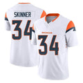 Tlead D.Broncos #34 JL Skinner Player White Limited Vapor F.U.S.E. Home Game Stitched Jerseys