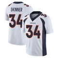 Tlead D.Broncos #34 JL Skinner Player White Vapor Untouchable Limited Home Game Stitched Jerseys