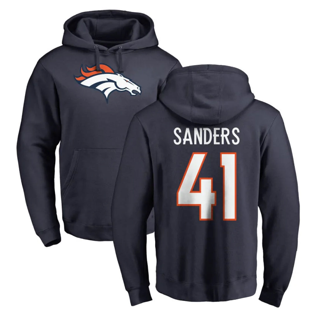 Tlead D.Broncos #41 Drew Sanders Player Navy Pullover Hoodie Limited Stitched Jerseys