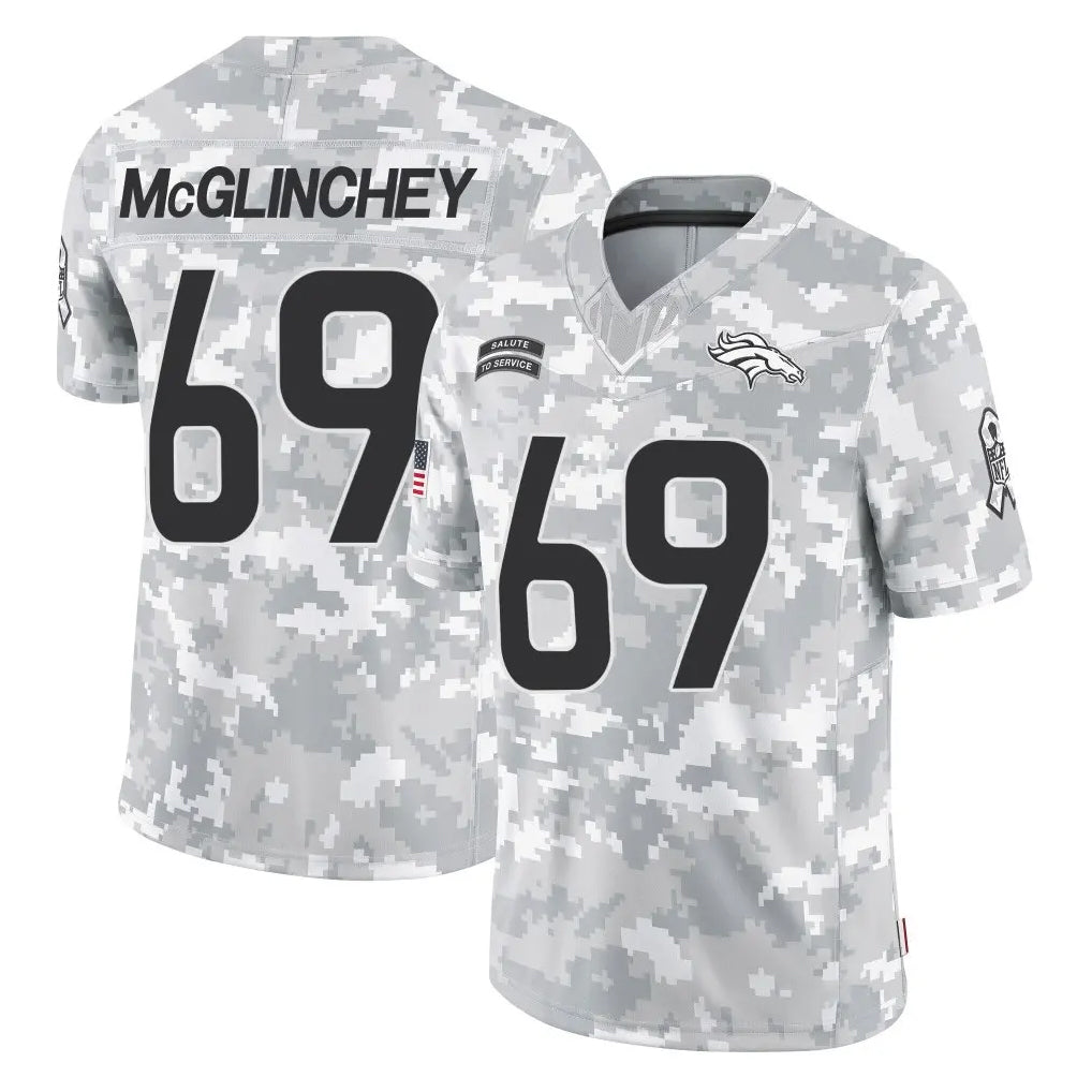 Tlead D.Broncos #69 Mike McGlinchey Player Arctic Camo Salute To Service Limited Stitched Jerseys