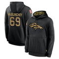 Tlead D.Broncos #69 Mike McGlinchey Player Black Salute to Service Pullover Hoodies Limited Stitched Jerseys