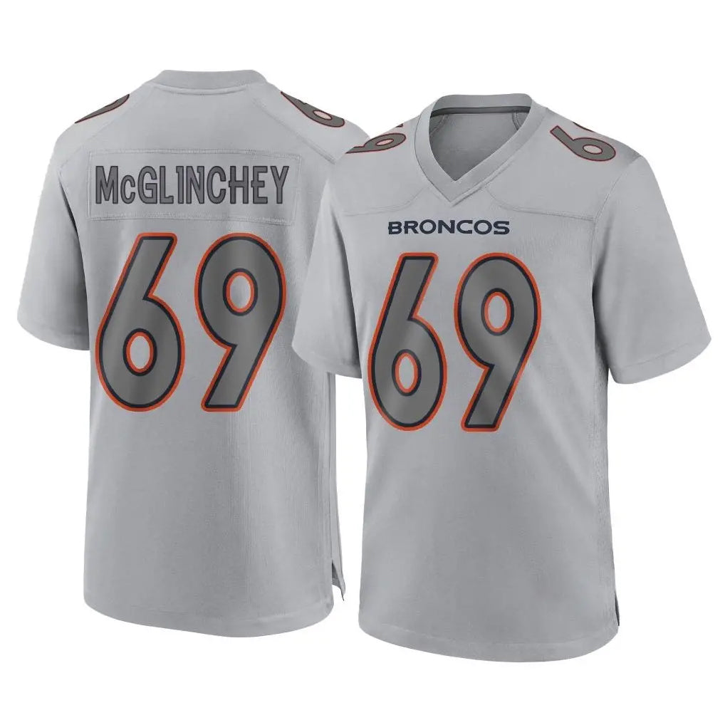 Tlead D.Broncos #69 Mike McGlinchey Player Gray Atmosphere Fashion Limited Game Stitched Jerseys