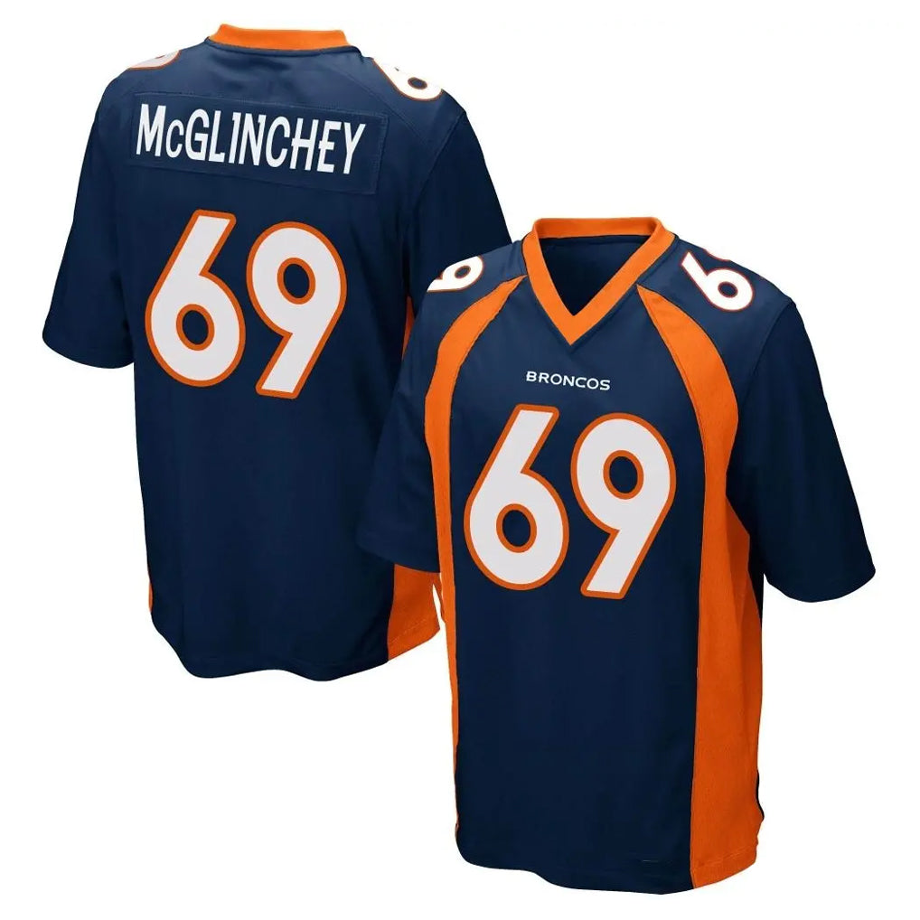 Tlead D.Broncos #69 Mike McGlinchey Player Navy Game Stitched Jerseys