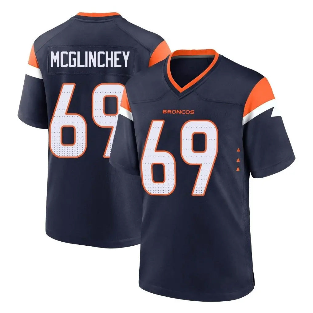 Tlead D.Broncos #69 Mike McGlinchey Player Navy Home Game Stitched Jerseys