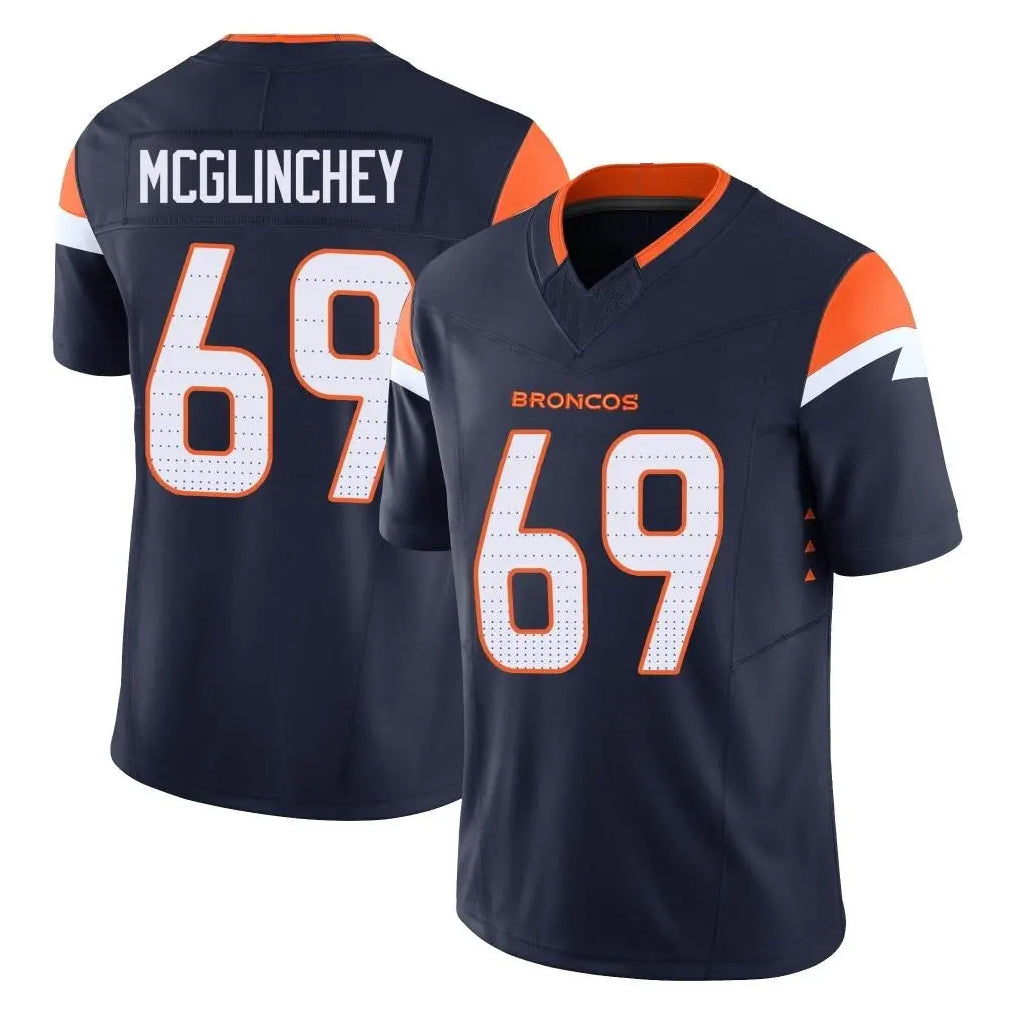Tlead D.Broncos #69 Mike McGlinchey Player Navy Limited Vapor F.U.S.E. Home Game Stitched Jerseys