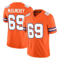 Tlead D.Broncos #69 Mike McGlinchey Player Orange Limited Alternate Vapor F.U.S.E. Throwback Game Stitched Jerseys