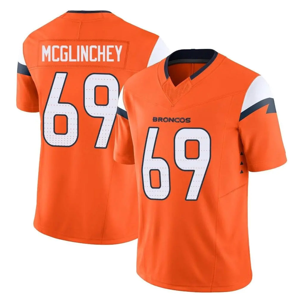 Tlead D.Broncos #69 Mike McGlinchey Player Orange Vapor F.U.S.E. Limited Home Game Stitched Jerseys