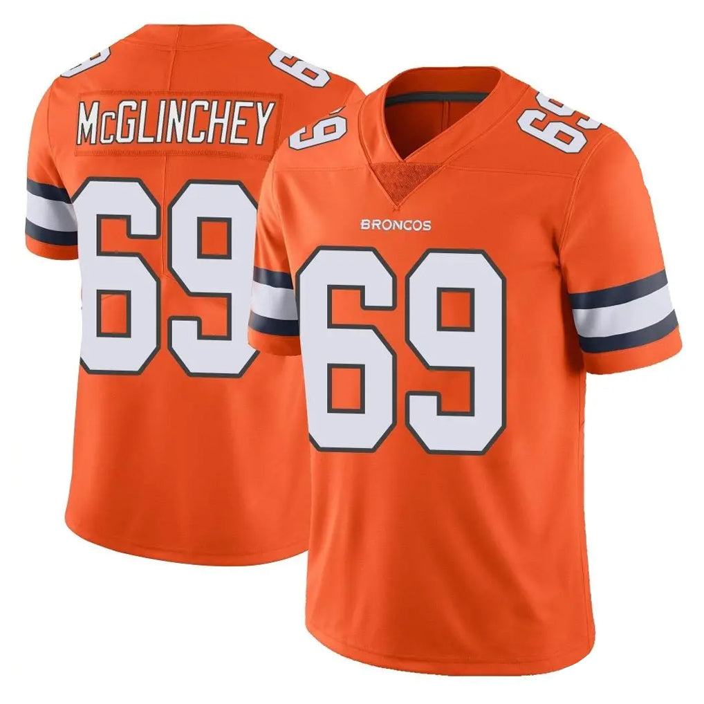Tlead D.Broncos #69 Mike McGlinchey Player Orange Vapor Untouchable Limited Home Game Stitched Jerseys