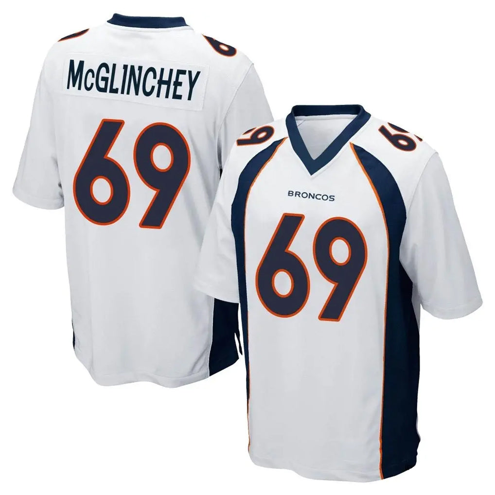 Tlead D.Broncos #69 Mike McGlinchey Player White Game Stitched Jerseys