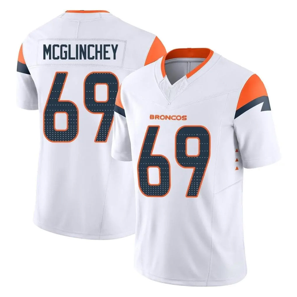 Tlead D.Broncos #69 Mike McGlinchey Player White Limited Vapor F.U.S.E. Home Game Stitched Jerseys