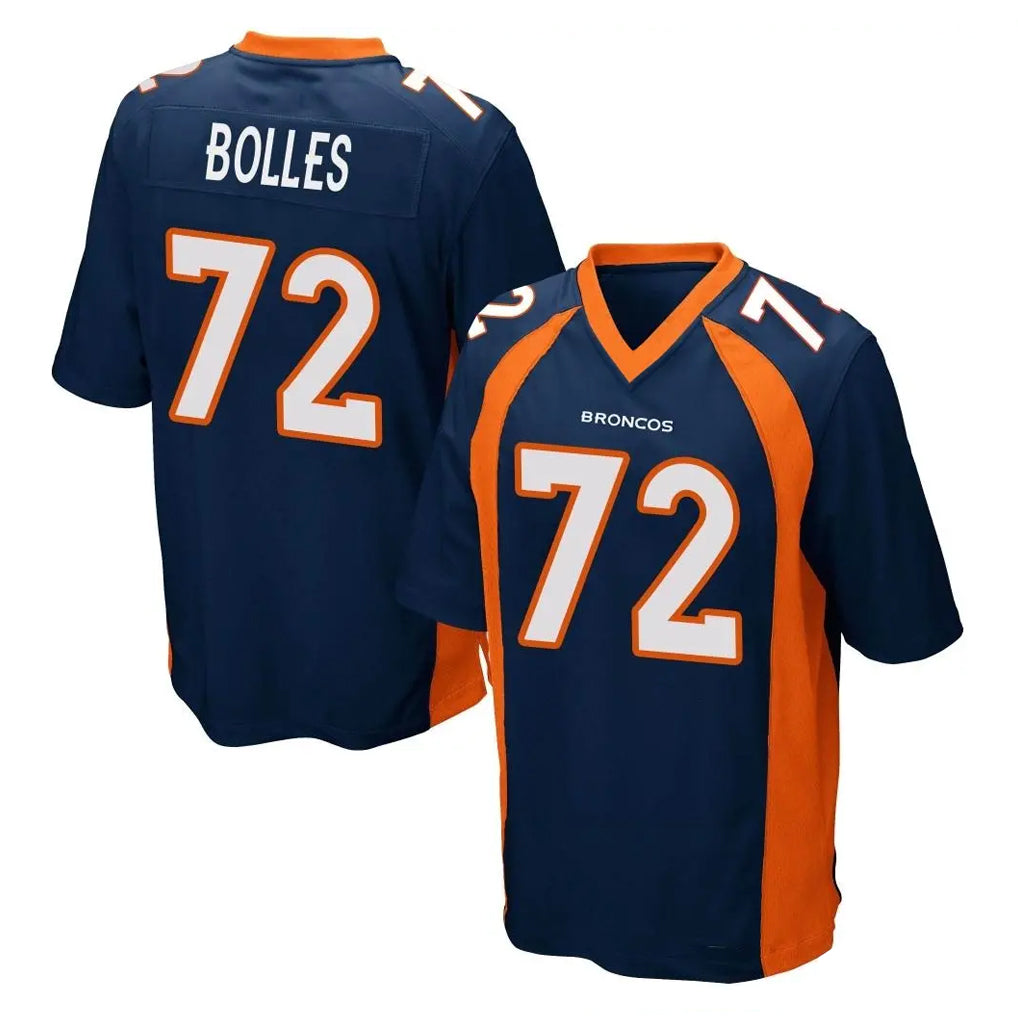 Tlead D.Broncos #72 Garett Bolles Player Navy Game Stitched Jerseys