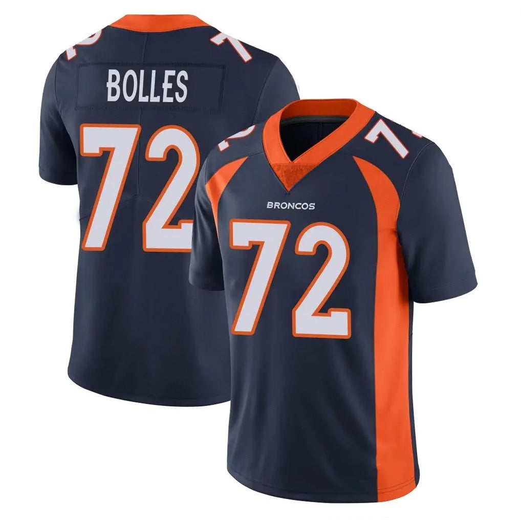 Tlead D.Broncos #72 Garett Bolles Player Navy Vapor Untouchable Limited Game Stitched Jerseys