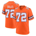 Tlead D.Broncos #72 Garett Bolles Player Orange Alternate Collection Throwback Game Stitched Jerseys
