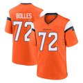 Tlead D.Broncos #72 Garett Bolles Player Orange Home Game Stitched Jerseys