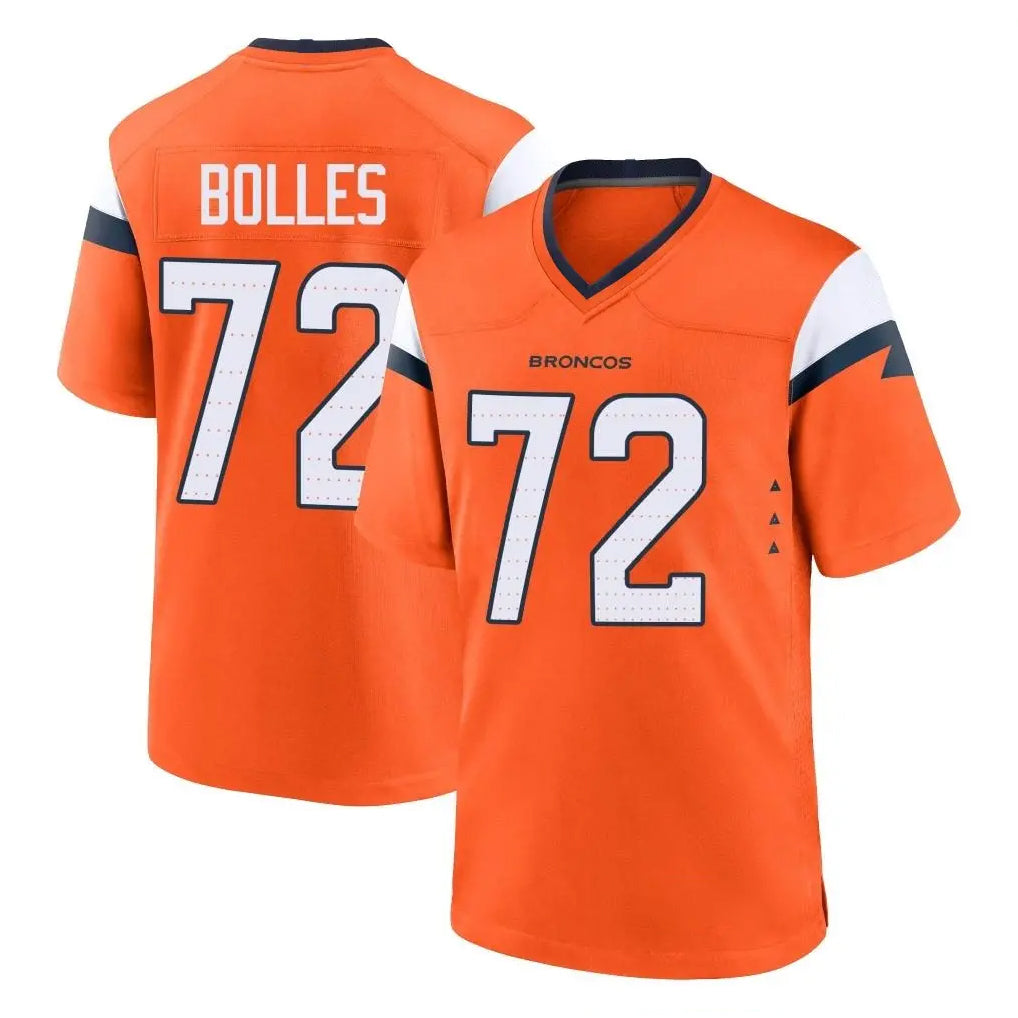 Tlead D.Broncos #72 Garett Bolles Player Orange Home Game Stitched Jerseys