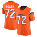 Tlead D.Broncos #72 Garett Bolles Player Orange Vapor F.U.S.E. Limited Home Game Stitched Jerseys