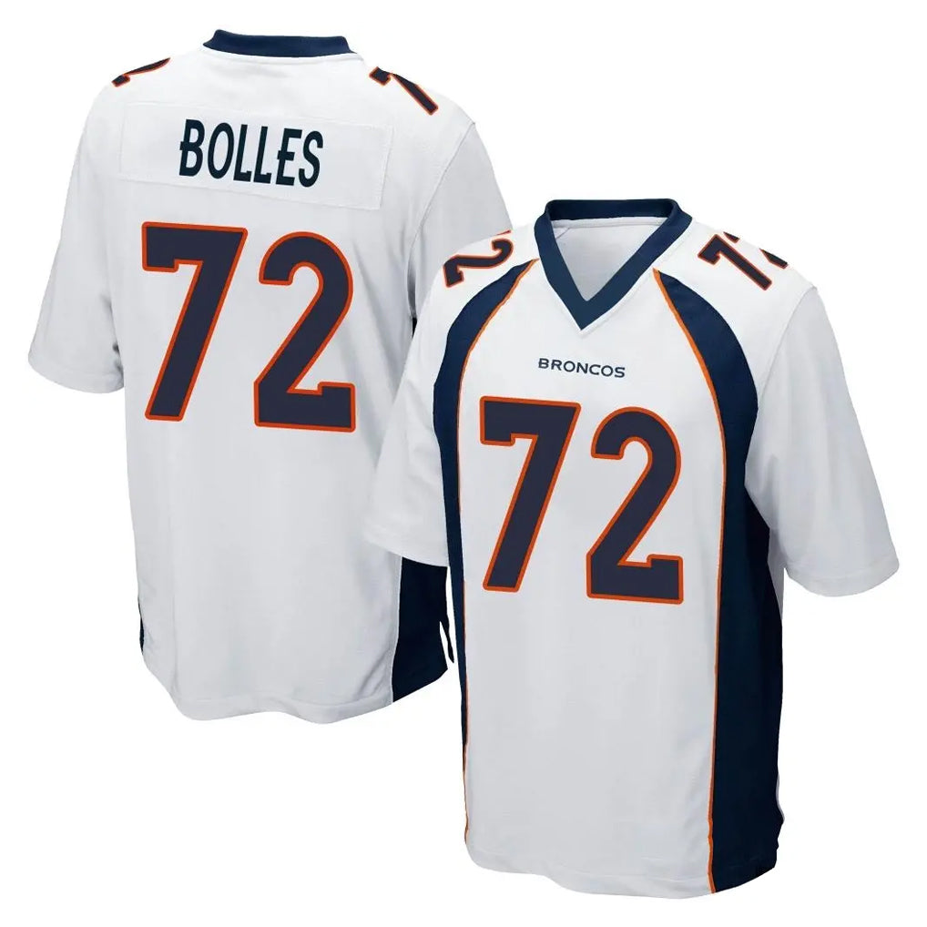 Tlead D.Broncos #72 Garett Bolles Player White Game Stitched Jerseys