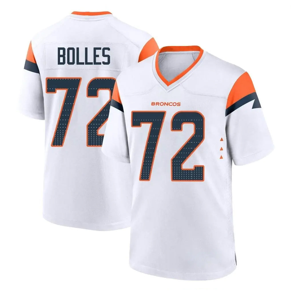 Tlead D.Broncos #72 Garett Bolles Player White Home Game Stitched Jerseys