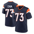 Tlead D.Broncos #73 Frank Crum Player Navy Home Game Stitched Jerseys