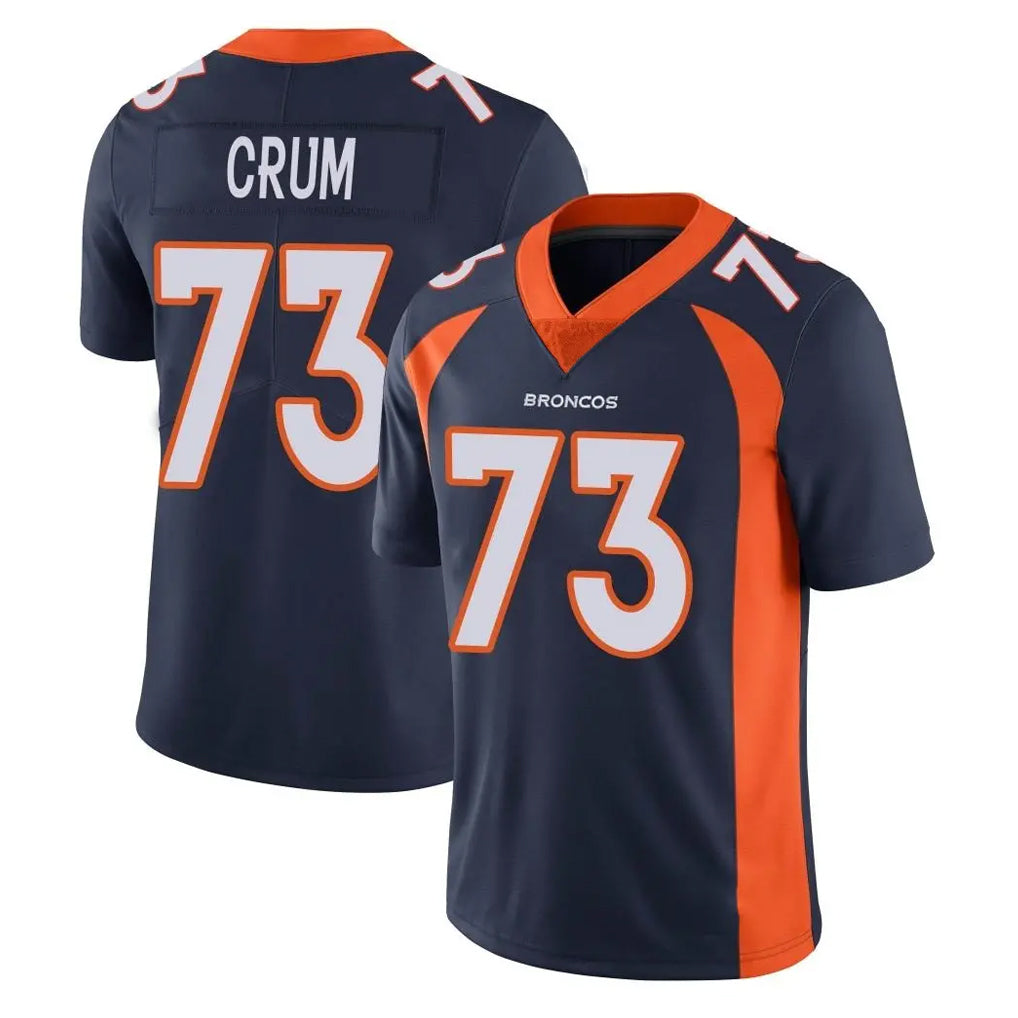 Tlead D.Broncos #73 Frank Crum Player Navy Vapor Untouchable Limited Game Stitched Jerseys