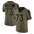 Tlead D.Broncos #73 Frank Crum Player Olive Salute To Service Limited Game Stitched Jerseys