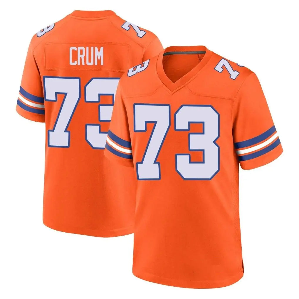 Tlead D.Broncos #73 Frank Crum Player Orange Alternate Collection Throwback Game Stitched Jerseys