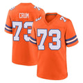 Tlead D.Broncos #73 Frank Crum Player Orange Alternate Collection Throwback Game Stitched Jerseys