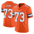 Tlead D.Broncos #73 Frank Crum Player Orange Vapor Untouchable Limited Home Game Stitched Jerseys