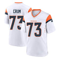Tlead D.Broncos #73 Frank Crum Player White Home Game Stitched Jerseys
