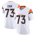 Tlead D.Broncos #73 Frank Crum Player White Limited Vapor F.U.S.E. Home Game Stitched Jerseys
