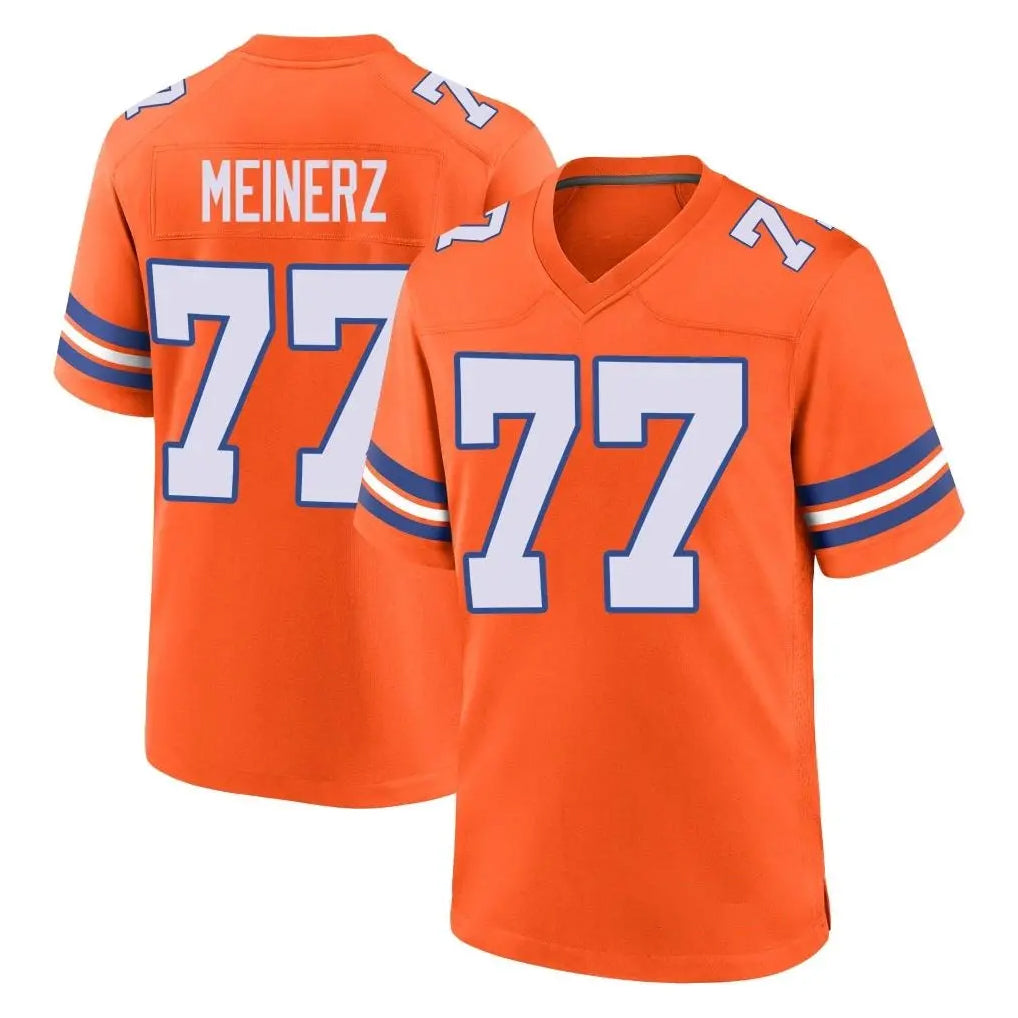 Tlead D.Broncos #77 Quinn Meinerz Player Orange Alternate Collection Throwback Game Stitched Jerseys
