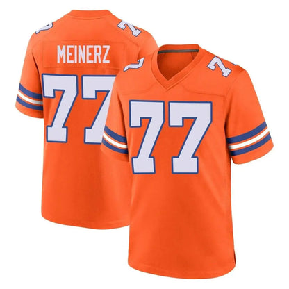 Tlead D.Broncos #77 Quinn Meinerz Player Orange Alternate Collection Throwback Game Stitched Jerseys