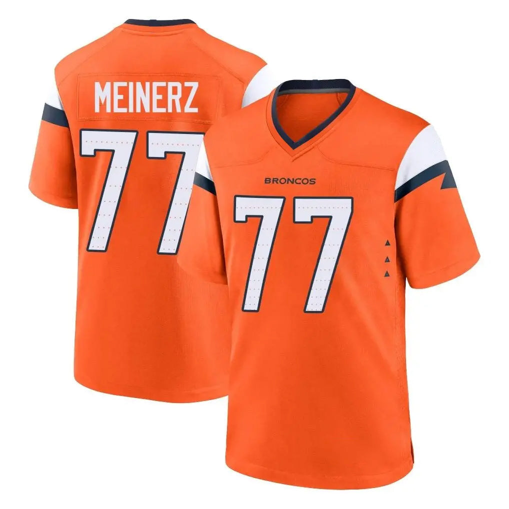 Tlead D.Broncos #77 Quinn Meinerz Player Orange Home Game Stitched Jerseys