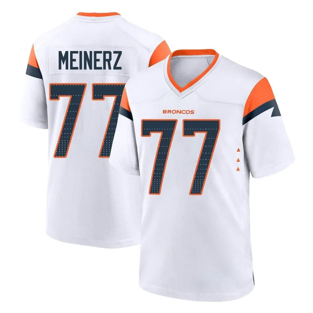 Tlead D.Broncos #77 Quinn Meinerz Player White Home Game Stitched Jerseys
