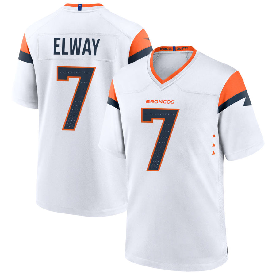 Tlead D.Broncos #7 John Elway Player White Home Game Stitched Jerseys