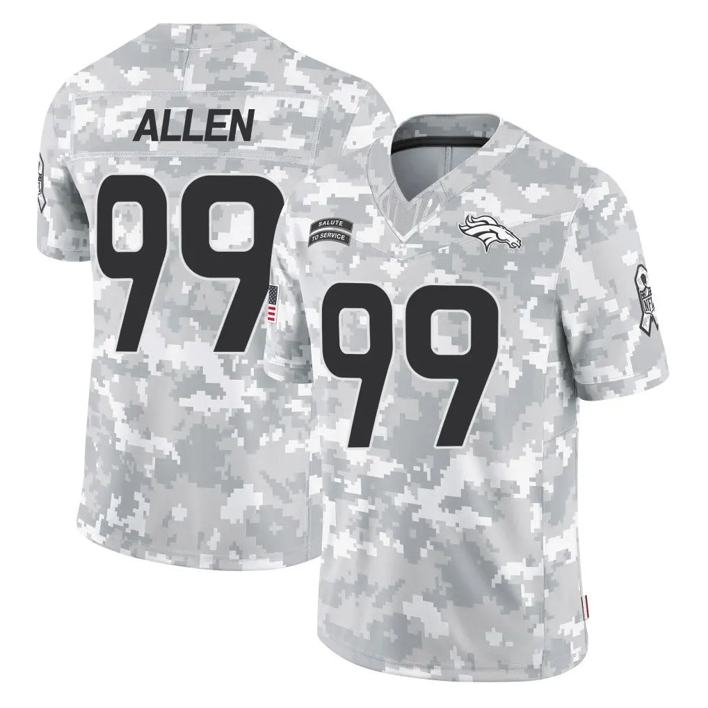 Tlead D.Broncos #99 Zach Allen Player Arctic Camo Salute To Service Limited Stitched Jerseys