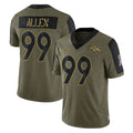 Tlead D.Broncos #99 Zach Allen Player Olive Salute To Service Limited Game Stitched Jerseys