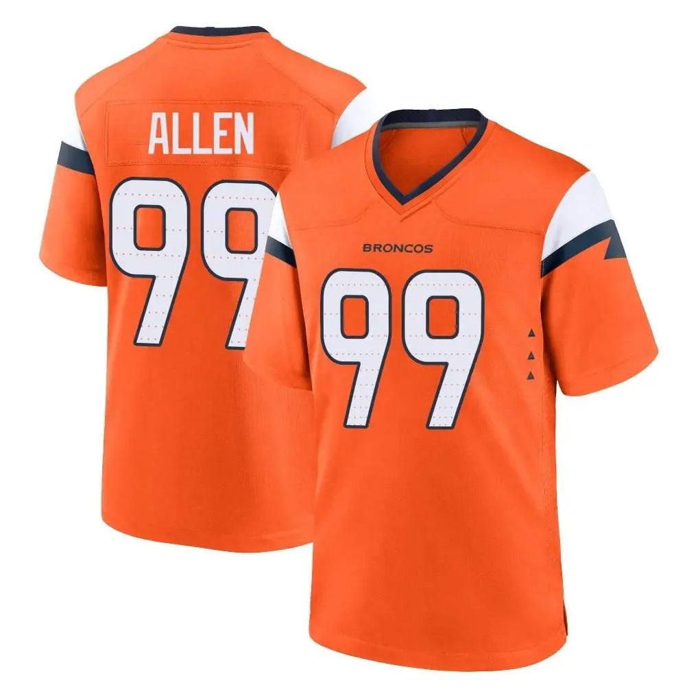 Tlead D.Broncos #99 Zach Allen Player Orange Home Game Stitched Jerseys