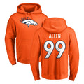 Tlead D.Broncos #99 Zach Allen Player Orange Pullover Hoodie Limited Stitched Jerseys