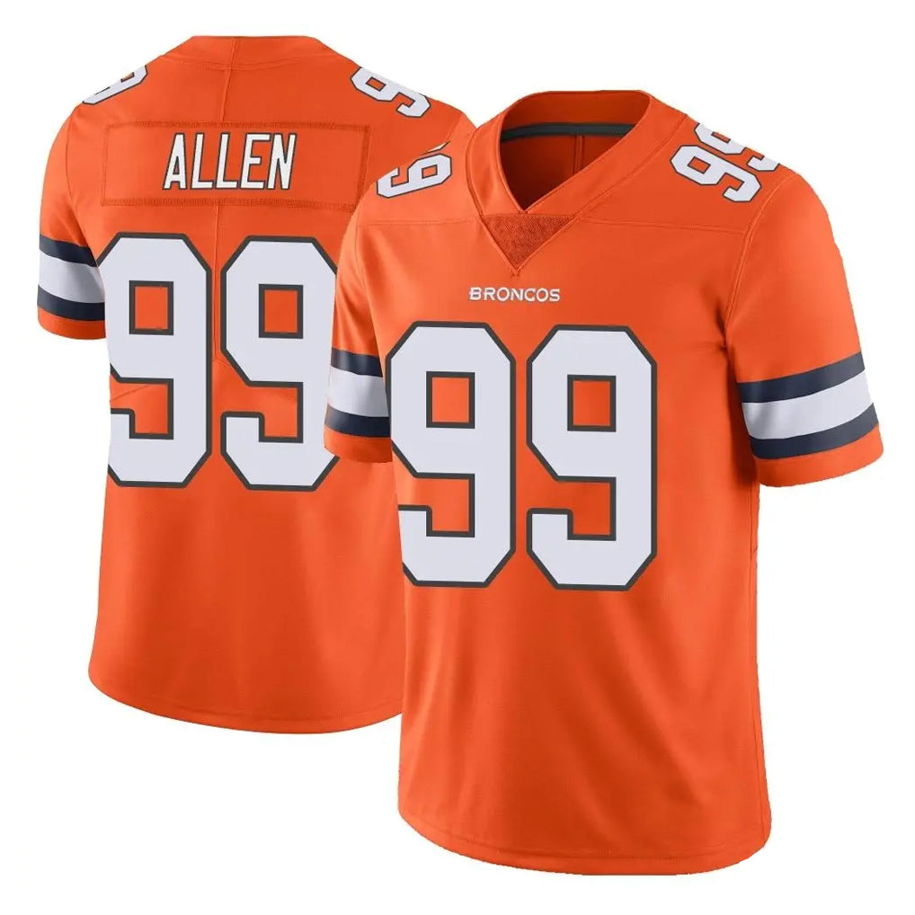 Tlead D.Broncos #99 Zach Allen Player Orange Vapor Untouchable Limited Home Game Stitched Jerseys