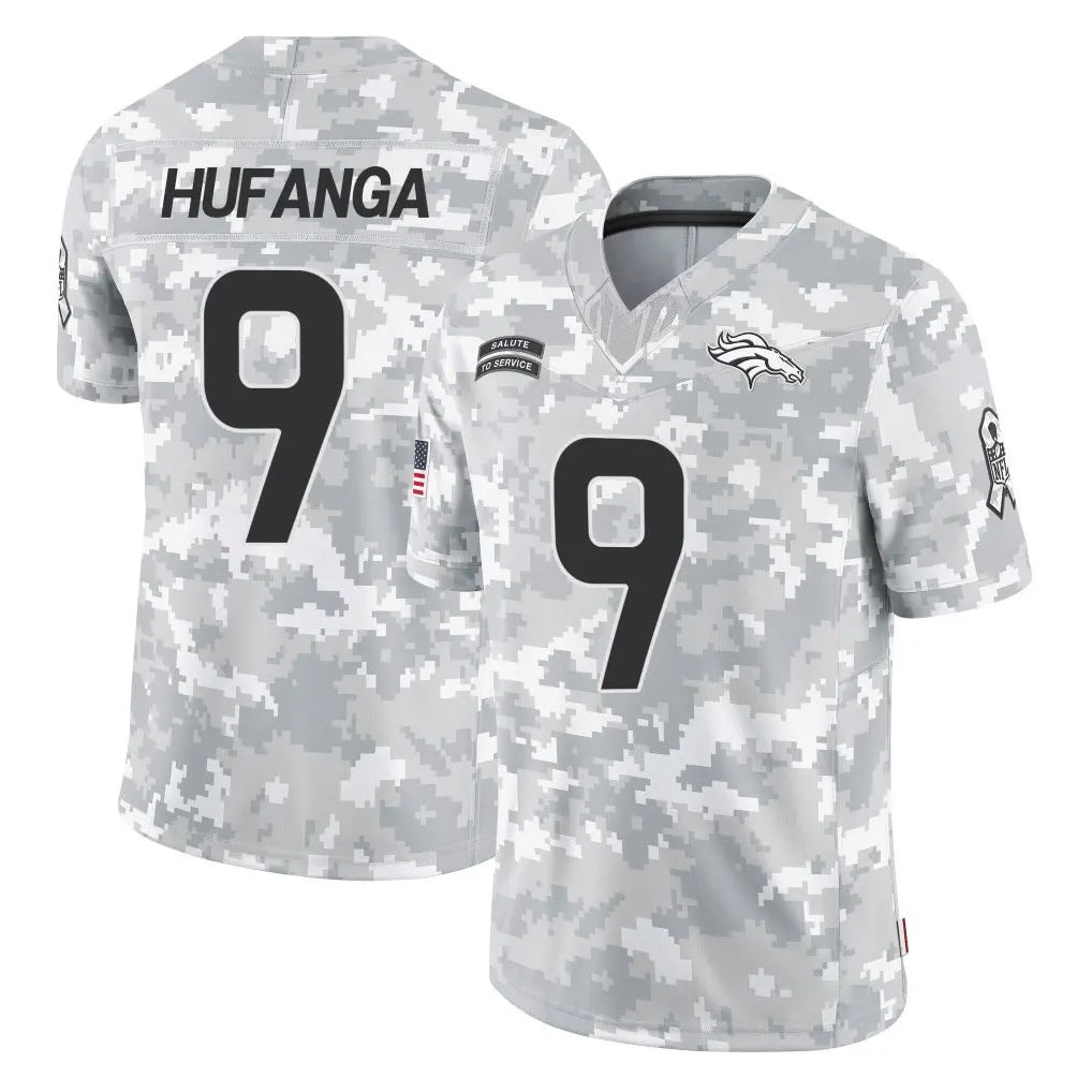 Tlead D.Broncos #9 Talanoa Hufanga Player Arctic Camo Salute To Service Limited Stitched Jerseys