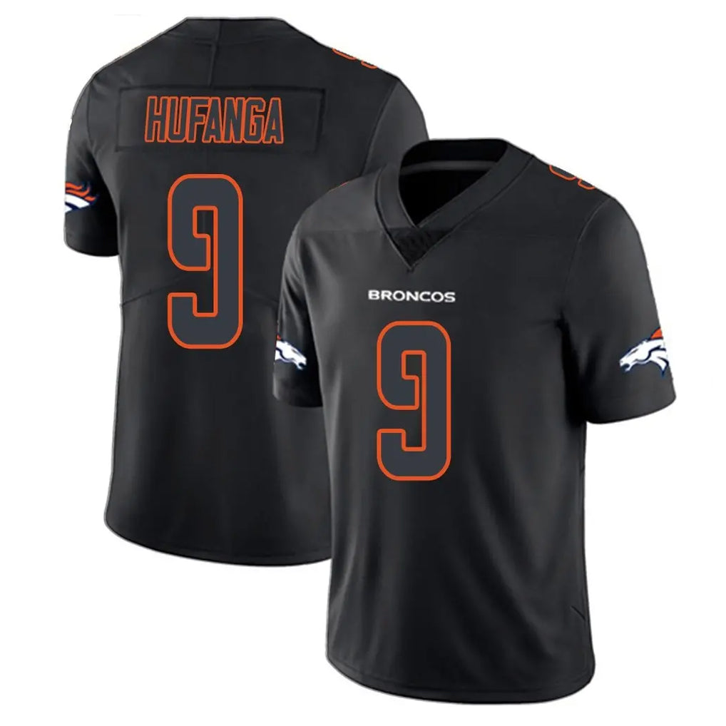Tlead D.Broncos #9 Talanoa Hufanga Player Black Impact Limited Game Stitched Jerseys