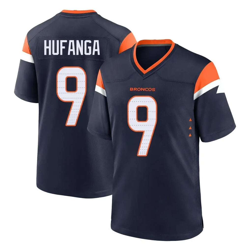 Tlead D.Broncos #9 Talanoa Hufanga Player Navy Home Game Stitched Jerseys