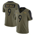 Tlead D.Broncos #9 Talanoa Hufanga Player Olive Salute To Service Limited Game Stitched Jerseys
