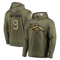 Tlead D.Broncos #9 Talanoa Hufanga Player Olive Salute to Service Pullover Hoodies Home Game Stitched Jerseys