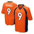 Tlead D.Broncos #9 Talanoa Hufanga Player Orange Color Home Game Stitched Jerseys
