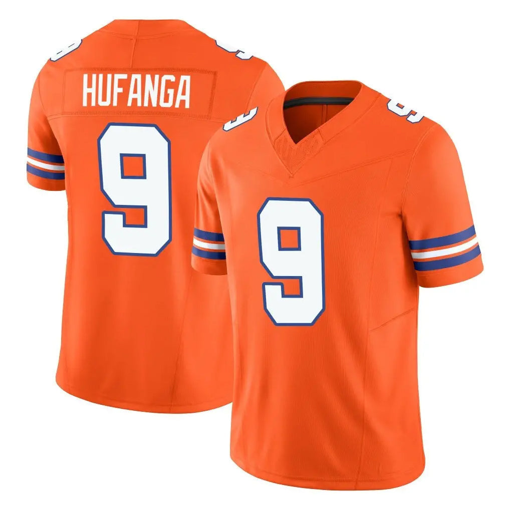 Tlead D.Broncos #9 Talanoa Hufanga Player Orange Limited Alternate Vapor F.U.S.E. Throwback Game Stitched Jerseys